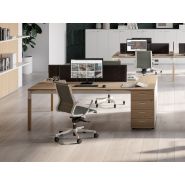 Bureau bench 2 personnes master wood sur caissons