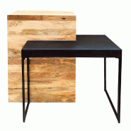 Comptoir accueil Contempory bois/metal L106 x P61 x H106 cm