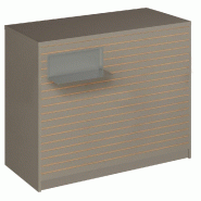 Comptoir Vertigo H T03nat. Spl.Gauche L120cm 2tabl.Couliss.4tab.Amovib-taupe
