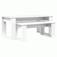 Ensemble de tables basses 2 pcs Blanc Bois d'ingénierie Modèle Orion Master Nordique - 8721364489103