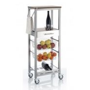 Onda aluminium alto - desserte de cuisine - don hierro - dimensions : 47 x 33 x 122.5 cm