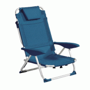 Oviala Business Fauteuil clic clac des plages en polyester bleu lazuli - bleu 115102