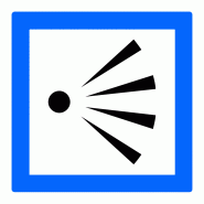 Panneau services point de vue CE21 - Pictogramme noir sur fond blanc - Liseré bleu Panneau services point de vue CE21 - Pictogramme noir sur fond blanc - Liseré bleu