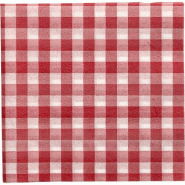 PAPSTAR 100 Serviettes, 1 pli 1/4 33 cm x 33 cm rouge/blanc "Vichy Carreau" - rouge papier 88762
