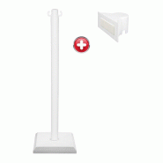 Poteau PVC blanc lesté avec support panneau