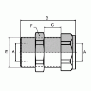 Raccord femelle weo plug-in - mâle métrique cloison - 13 , 50.8 , 0-25 , 27 , M 26X150