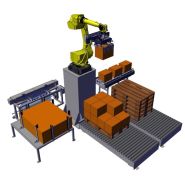 Robot palettiseur compact monoligne - EASYPAL® - Modulaire, flexible, empreinte au sol réduite Robot palettiseur compact monoligne - EASYPAL® - Modulaire, flexible, empreinte au sol réduite