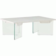 Table basse 120 x 80 cm pieds en verre Ester Venture Home - blanc 7340220833556 Table basse 120 x 80 cm pieds en verre Ester Venture Home - blanc 7340220833556