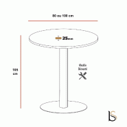 Table haute ronde - Mobel Linea - 100, Anthracite, Chêne moyen_0