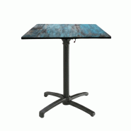 Table pliable 59x59 cm plateau compact modèle table aster compact pied t-one - tigaone - 3701680324734