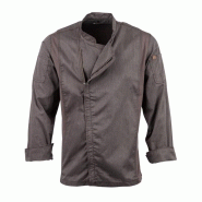 Veste de cuisine mixte légère à fermeture éclair Hartford Chef Works Urban gris graphite S - S gris BB263-S