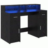 VidaXL Bureau avec porte Chêne noir 120 x 55 x 91 cm Bois d'ingénierie Modèle Titan Panorama Signature - 3365609