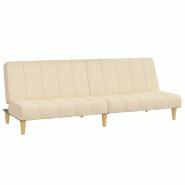 VidaXL Canapé-lit à 2 places crème tissu Modèle Dervioris - 375829