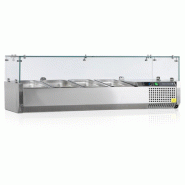 Vitrine à ingrédients réfrigérée avec pare-haleine - 4 x GN 1/3 | Tefcold - VK38-120