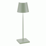 Zafferano Lampe Led Poldina Pro Vert Sauge Rechargeable Ip65 Usage Extérieur, Dimmable Avec Autonomie Jusqu'À 12 Heures - vert 8056300196495
