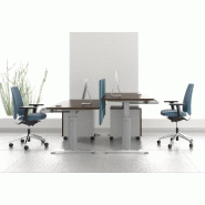 Bureau réglable en hauteur Ergonomic Master - MDD - Alu, Blanc, 80 x 60 cm_1