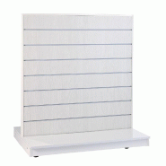 Cadre gondole double L120xP85xH135cm - Structure en métal - Avec roulettes - Blanc