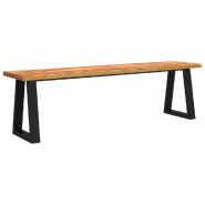 Décoshop26 - Banc design rustique 160 cm en bois d'acacia massif brun pieds en forme de U en acier DEC024700 - acier 3000254855439