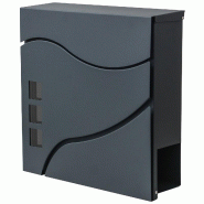 Décoshop26 - Boîte aux lettres murale compartiment à journaux revêtement par poudre anthracite 04_0001336 - 3000140432690