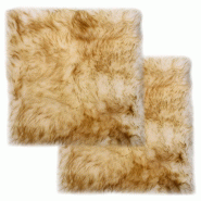 Décoshop26 - Lot de 2 coussins de chaise marron mouton véritable 40x40cm DEC021285 - 3001420269609_0
