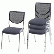 Décoshop26 - Lot de 4 chaises de bureau sans roulettes conférence réunion empilable en tissu maille gris 04_0000549 - gris 3000040132690 Décoshop26 - Lot de 4 chaises de bureau sans roulettes conférence réunion empilable en tissu maille gris 04_0000549 - gris 3000040132690