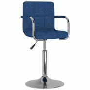Décoshop26 - Tabouret de bar hauteur réglable x1 en tissu bleu et cadre en acier chromé DEC025036 - bleu 3000255035069 Décoshop26 - Tabouret de bar hauteur réglable x1 en tissu bleu et cadre en acier chromé DEC025036 - bleu 3000255035069