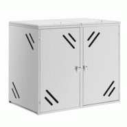 Helloshop26 - Cache-poubelle habillage abri 2 x 240 litres fentes d'aération acier inoxydable 201 argent métallisé 14_0008476 - 3000221123486 Helloshop26 - Cache-poubelle habillage abri 2 x 240 litres fentes d'aération acier inoxydable 201 argent métallisé 14_0008476 - 3000221123486