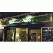 Logo ou lettres sur fond végétal synthétique - Lettres, Bleu Foncé_0