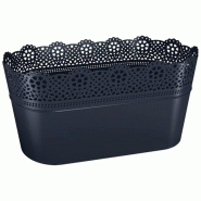 Prosperplast - Pot LACE - 28,5x13,5x15,5 cm, coloris Anthracite - gris plastique polypropylène ZA3427