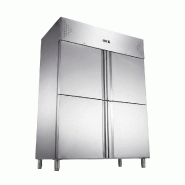 Romux® Armoire Réfrigérée Positive 4 Portillons 148 cm avec Refroidissement Froid Ventilé en Acier Inox avec Capacité de 1300 L - 6 Étagères e