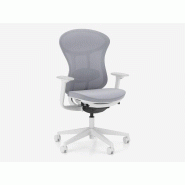 Siège de bureau avec base en gris clair et revêtement résille