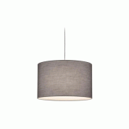 Suspension 1xE27, max. 25W, Ø40 cm, tissu gris - Trio - DUOline - gris 4017807471618