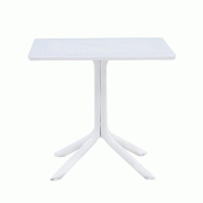 Table carrée Supra-tek polypropylène  80x80x75cm blanc