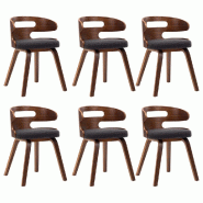 VidaXL Chaises à manger lot de 6 gris foncé bois courbé et tissu Modèle Orion Plus - 278851