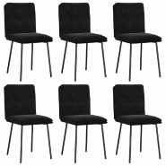 VidaXL Chaises à manger lot de 6 noir velours Modèle Grandezza - 3315685