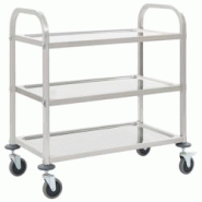 VidaXL Chariot De Cuisine à 3 Niveaux 96,5x55x90 Cm Acier Inoxydable - argenté 8719883571621 VidaXL Chariot De Cuisine à 3 Niveaux 96,5x55x90 Cm Acier Inoxydable - argenté 8719883571621