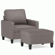VidaXL Fauteuil avec repose-pied Taupe 60 cm Tissu Modèle Vega Executive Vintage - 3201036