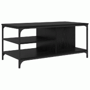 VidaXL Table basse Chêne noir 100 x 50 x 45 cm Bois d'ingénierie Modèle Helios Ligne Plus - 886242