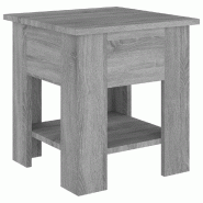 VidaXL Table basse Sonoma gris 40x40x42 cm Bois d'ingénierie Modèle Solstice Royale - 813081XL