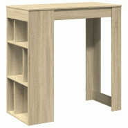 VidaXL Table de bar avec étagères chêne sonoma bois d'ingénierie Modèle Boréal Marine Plus - 854357