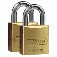 ABUS 35114 65/20 LOT DE 2 CADENAS EN LAITON 20 MM ABUS 35114 65/20 LOT DE 2 CADENAS EN LAITON 20 MM