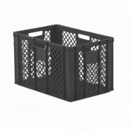 Bacs alimentaires ajourés 600x400 mm - Hauteur 410 mm - Capacité 80L - Gris - Marque Rolléco Bacs alimentaires ajourés 600x400 mm - Hauteur 410 mm - Capacité 80L - Gris - Marque Rolléco
