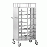 Chariot inox à plateaux de cantine 16 x (L)443 x (P)343 mm, à assembler
