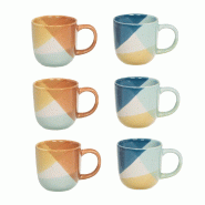 Coffret de 6 tasses Graphi 18 cl - 18.00 cl Multicolore Rond Grès Table Passion 10.00x7.00 cm - multicolore Grès 3106232282874 Coffret de 6 tasses Graphi 18 cl - 18.00 cl Multicolore Rond Grès Table Passion 10.00x7.00 cm - multicolore Grès 3106232282874
