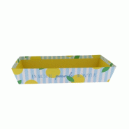 Corbeille carton rectangulaire Bonheur 33x20x6 cm