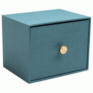 Exacompta Lot de 2 Boîte à fiches Office by Me®, format A6, carton recouvert papier texturé, coloris bleu - 3130630786030_0