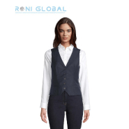 Gilet de costume femme en polyester/viscose - NEOBLU MAX SOL'S - 5 boutons et patte de serrage avec boucle métallique_0