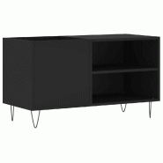Helloshop26 - Armoire à disques pratique classique 85 x 38 x 48 cm grande capacité style industriel en bois noir 02_0049108 - noir Bois massif 30002
