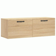 Helloshop26 - Armoire murale en bois d'ingénierie 100 x 36,5 x 35 cm pratique et esthétique style moderne en bois d'ingénierie chêne 02_0048884 -