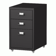 Helloshop26 - Caisson de bureau meuble de rangement pour documents dossiers fournitures de bureau à roulettes acier 48 x 28 x 41 cm 03_0006333 - acie